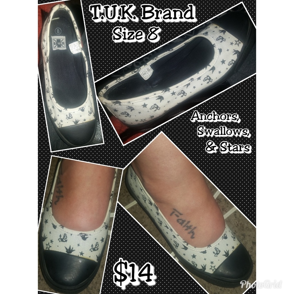 T.U.K. brand Anchor & Swallow Retro Flats